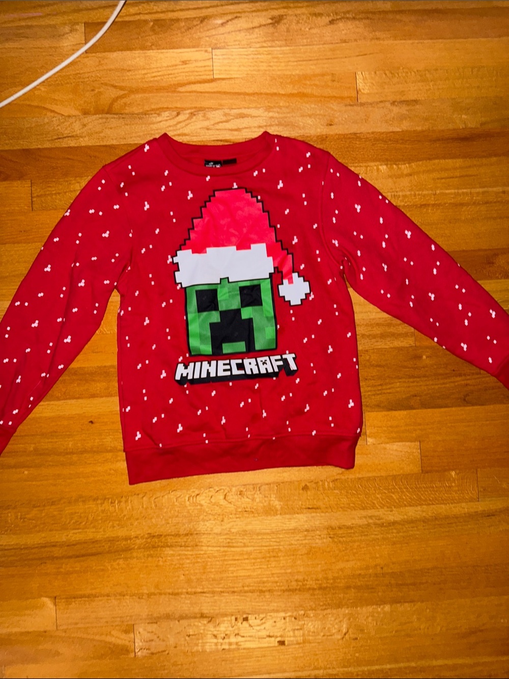 Red Minecraft Christmas crewneck